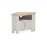 Salcombe Painted Oak Stone Grey Corner TV Unit
