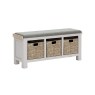 Salcombe Painted Oak Stone Grey Storage Bench