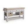 Salcombe Painted Oak Stone Grey Large Kitchen Island Salcombe Painted Oak Stone Grey Large Kitchen Island