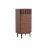 Soho Brown Oak Slatted Tallboy Chest of Drawers Soho Brown Oak Slatted Tallboy Chest of Drawers