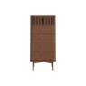 Soho Brown Oak Slatted Tallboy Chest of Drawers Soho Brown Oak Slatted Tallboy Chest of Drawers