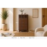 Soho Brown Oak Slatted Tallboy Chest of Drawers