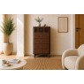 Soho Brown Oak Slatted Tallboy Chest of Drawers