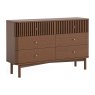 Soho Brown Oak Slatted 6 Drawer Chest of Drawers Soho Brown Oak Slatted 6 Drawer Chest of Drawers