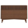 Soho Brown Oak Slatted 6 Drawer Chest of Drawers Soho Brown Oak Slatted 6 Drawer Chest of Drawers