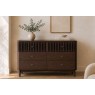 Soho Brown Oak Slatted 6 Drawer Chest of Drawers