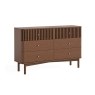 Soho Brown Oak Slatted 6 Drawer Chest of Drawers Soho Brown Oak Slatted 6 Drawer Chest of Drawers