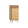 Soho Natural Oak Slatted Tallboy Chest of Drawers Soho Natural Oak Slatted Tallboy Chest of Drawers