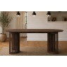 Soho Brown Oak Slatted Oval Dining Table Soho Brown Oak Slatted Oval Dining Table