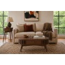 Soho Brown Oak Slatted Oval Coffee Table