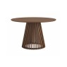 Soho Brown Oak Slatted Round Dining Table