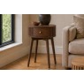 Soho Brown Oak Slatted Round Side Table Soho Brown Oak Slatted Round Side Table