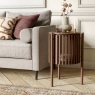 Soho Brown Oak Slatted Story Side Table Soho Brown Oak Slatted Story Side Table
