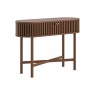 Soho Brown Oak Slatted Oval Console Table Soho Brown Oak Slatted Oval Console Table