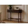 Soho Brown Oak Slatted Oval Console Table Soho Brown Oak Slatted Oval Console Table