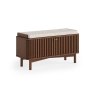 Soho Brown Oak Slatted Hallway Bench