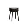 Soho Black Oak Slatted Round Side Table with Marble Top