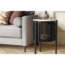 Soho Black Oak Slatted Story Side Table with Marble Top Soho Black Oak Slatted Story Side Table with Marble Top
