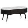 Soho Black Oak Slatted Oval Coffee Table with Marble Top Soho Black Oak Slatted Oval Coffee Table with Marble Top