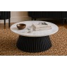 Soho Black Oak Slatted Round Coffee Table with Marble Top Soho Black Oak Slatted Round Coffee Table with Marble Top