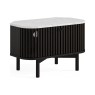 Soho Black Oak Slatted Corner TV Unit with Marble Top Soho Black Oak Slatted Corner TV Unit with Marble Top