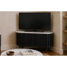 Soho Black Oak Slatted Corner TV Unit with Marble Top Soho Black Oak Slatted Corner TV Unit with Marble Top
