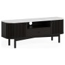 Soho Black Oak Slatted Small TV Unit with Marble Top Soho Black Oak Slatted Small TV Unit with Marble Top