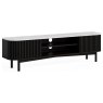 Soho Black Oak Slatted Large TV Unit with Marble Top Soho Black Oak Slatted Large TV Unit with Marble Top