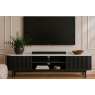 Soho Black Oak Slatted Large TV Unit with Marble Top Soho Black Oak Slatted Large TV Unit with Marble Top