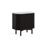 Soho Black Oak Slatted Cupboard with Marble Top