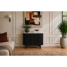 Soho Black Oak Slatted Small Sideboard with Marble Top Soho Black Oak Slatted Small Sideboard with Marble Top