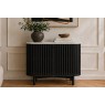 Soho Black Oak Slatted Small Sideboard with Marble Top Soho Black Oak Slatted Small Sideboard with Marble Top