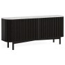 Soho Black Oak Slatted Large Sideboard with Marble Top Soho Black Oak Slatted Large Sideboard with Marble Top