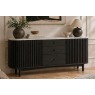 Soho Black Oak Slatted Sideboard with Drawers & Marble Top Soho Black Oak Slatted Sideboard with Drawers & Marble Top