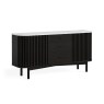 Soho Black Oak Slatted Sideboard with Drawers & Marble Top
