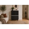 Soho Black Oak Slatted Shoe Cupboard with Marble Top Soho Black Oak Slatted Shoe Cupboard with Marble Top