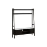 Soho Black Oak Slatted 137cm Ladder TV Unit with Marble Top Soho Black Oak Slatted 137cm Ladder TV Unit with Marble Top