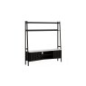 Soho Black Oak Slatted 165cm Ladder TV Unit with Marble Top