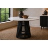 Soho Black Oak Slatted Round Dining Table with Marble Top Soho Black Oak Slatted Round Dining Table with Marble Top