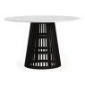 Soho Black Oak Slatted Round Dining Table with Marble Top Soho Black Oak Slatted Round Dining Table with Marble Top
