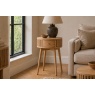 Soho Natural Oak Slatted Round Side Table