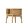 Soho Natural Oak Slatted Round Side Table Soho Natural Oak Slatted Round Side Table