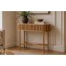 Soho Natural Oak Slatted Oval Console Table Soho Natural Oak Slatted Oval Console Table