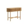 Soho Natural Oak Slatted Oval Console Table