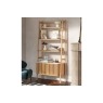 Soho Natural Oak Slatted Bookcase with Marble Top
