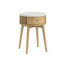 Soho Natural Oak Slatted Round Side Table with Marble Top Soho Natural Oak Slatted Round Side Table with Marble Top