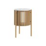 Soho Natural Oak Slatted Story Side Table with Marble Top Soho Natural Oak Slatted Story Side Table with Marble Top