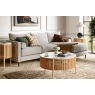 Soho Natural Oak Slatted Story Coffee Table with Marble Top