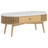 Soho Natural Oak Slatted Oval Coffee Table with Marble Top Soho Natural Oak Slatted Oval Coffee Table with Marble Top