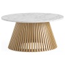 Soho Natural Oak Slatted Round Coffee Table with Marble Top Soho Natural Oak Slatted Round Coffee Table with Marble Top